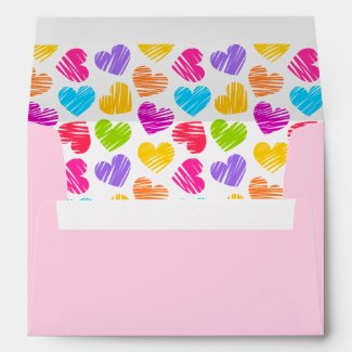 Happy Valentines Day Modern Vibrant Hearts Name