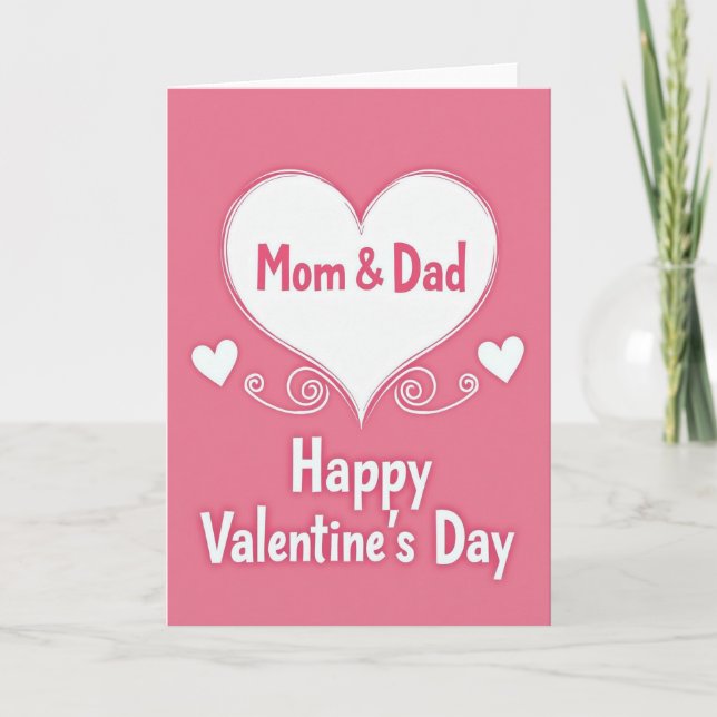 Happy Valentines Day Mom And Dad Card (Front)