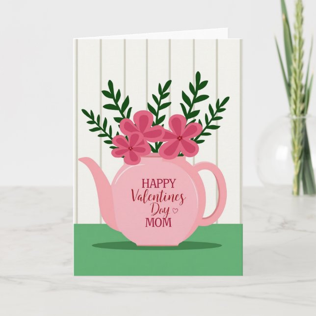Happy Valentines Day Mom Flower Card (Front)