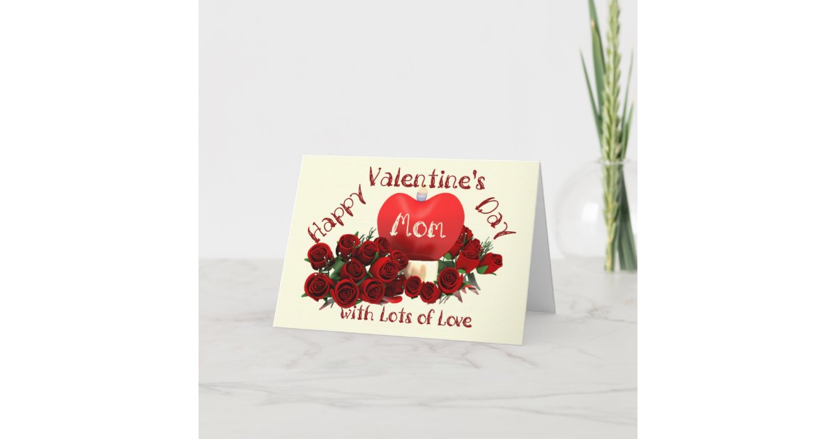 Happy Valentine S Day Mom Holiday Card Zazzle Com