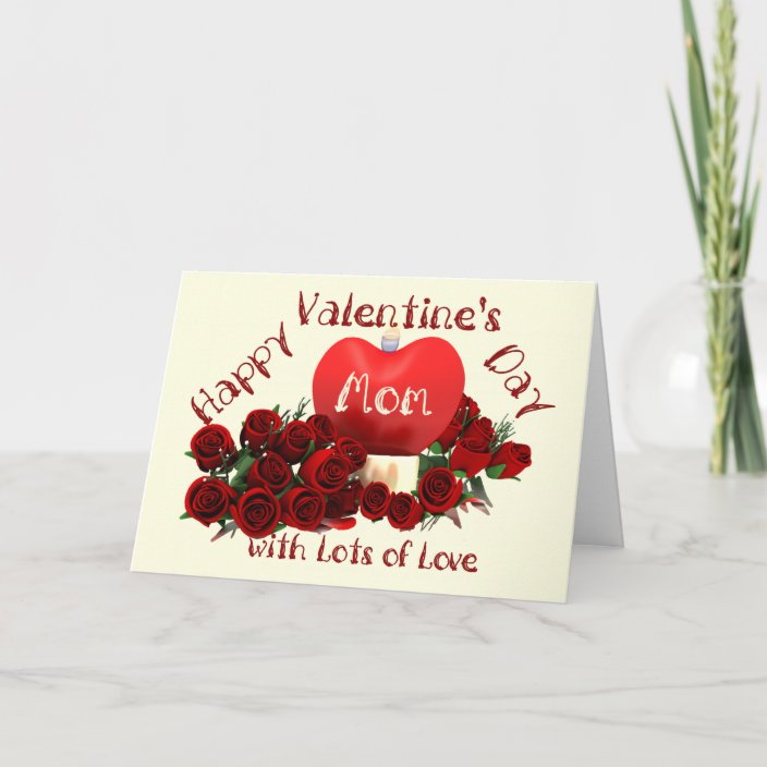 Happy Valentine S Day Mom Holiday Card Zazzle Com