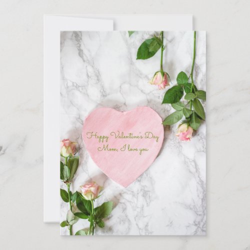 Happy valentines day mom note card