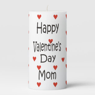Happy Valentine's Day Mom Pillar Candle