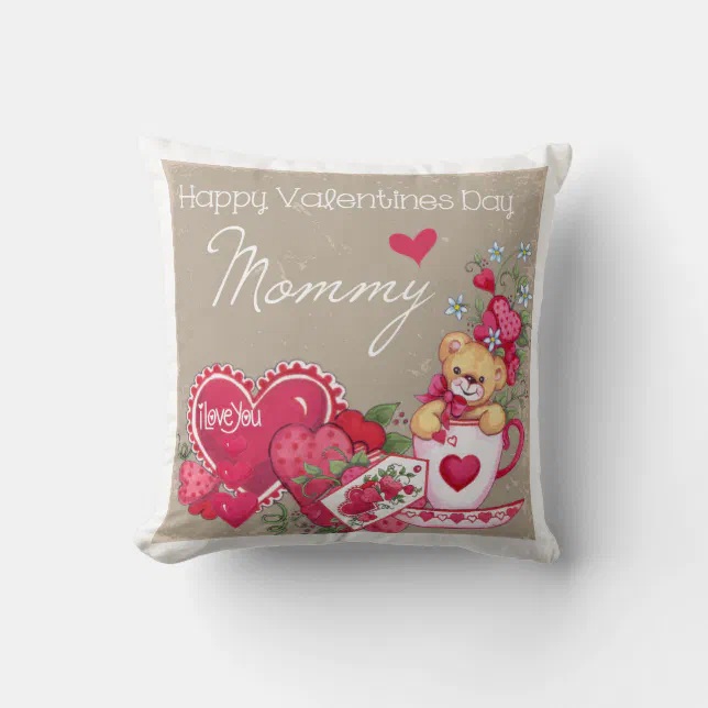 Happy Valentines Day Mommy Pillow Zazzle