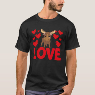 Happy Valentine's Day Moose Mom Mothers Day Valent T-Shirt