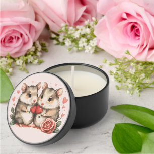 Happy Valentine's Day Mouse Couple Mini Candle Favors