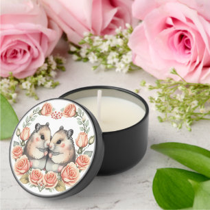 Happy Valentine's Day Mouse Couple Mini Candle Favors