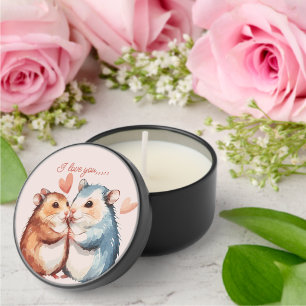 Happy Valentine's Day Mouse Couple Mini Candle Favors
