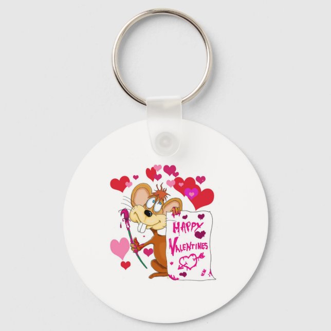Happy Valentines Day mouse Keychain (Front)
