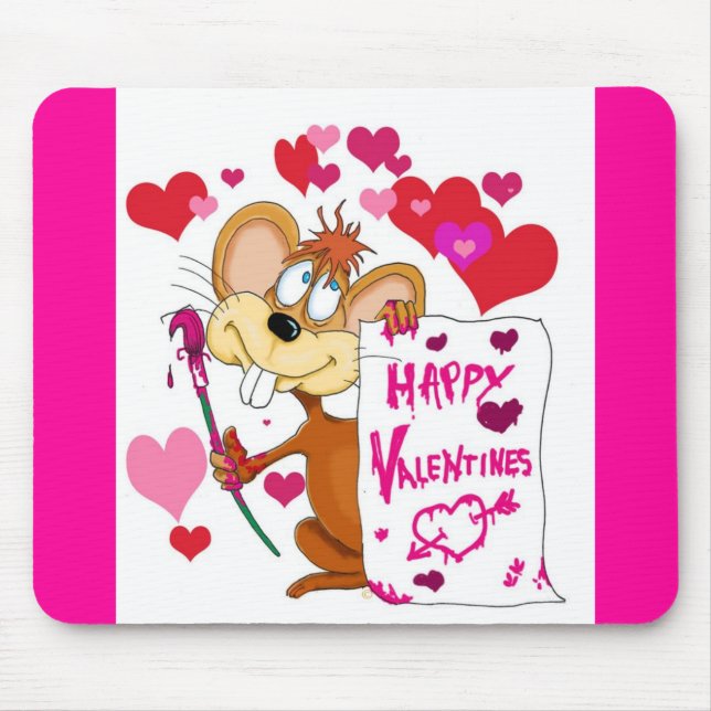 Happy Valentines Day mouse Mouse Pad (Front)
