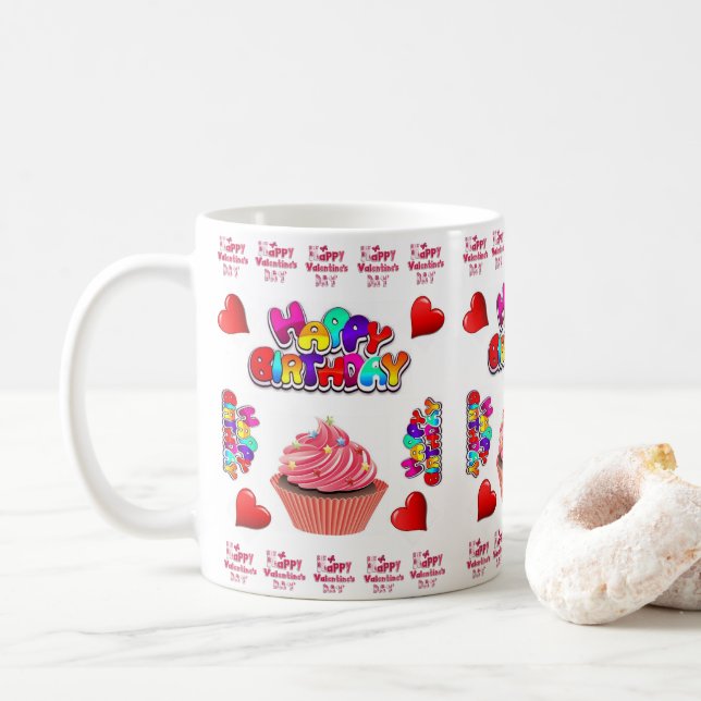 Happy Valentine's Day Mugs Happy Birthday (With Donut)