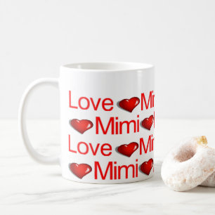Happy Valentine's Day Mugs Love Mimi Red Hearts