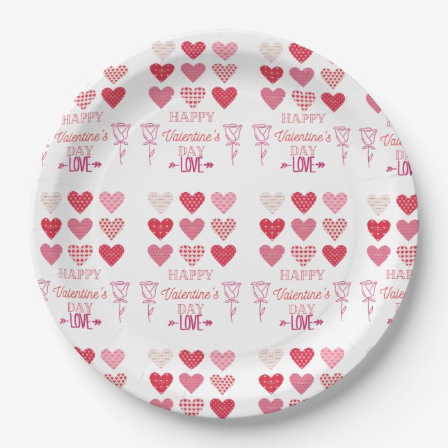 Happy valentine's Day my love   Paper Plates (Front)