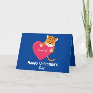 Happy Valentine's Day My Son Tiger theme Card