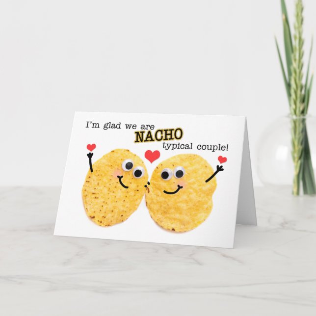 Happy Valentine's Day Nacho Couple Humor  Holiday Card (Front)
