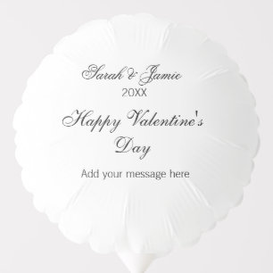 Happy Valentine's day name date message simple ele Balloon