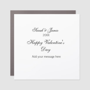 Happy Valentine's day name date message simple ele Car Magnet