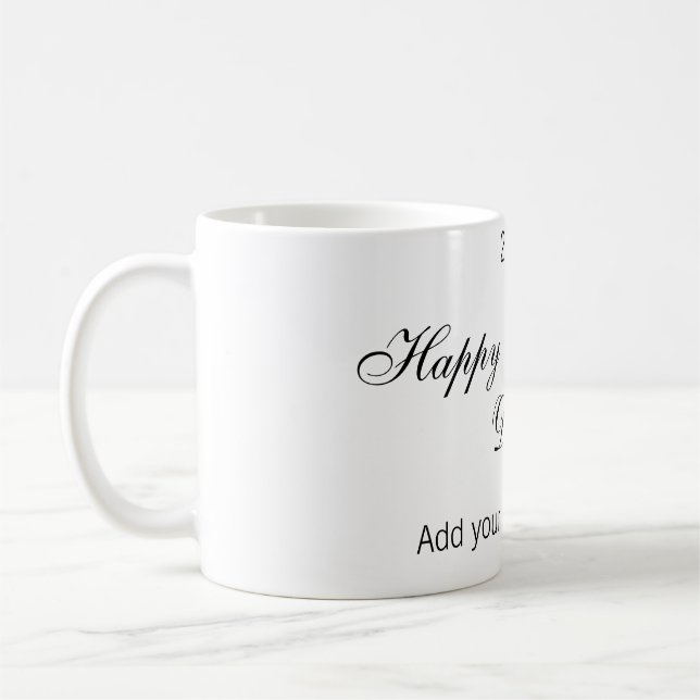 Happy Valentine's day name date message simple ele Coffee Mug (Left)