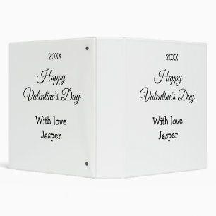 Happy Valentine's day name love simple year stylis 3 Ring Binder