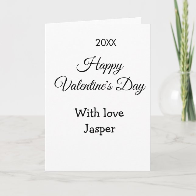 Happy Valentine's day name love simple year stylis Card (Front)