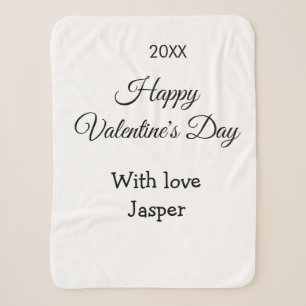 Happy Valentine's day name love simple year stylis Sherpa Blanket