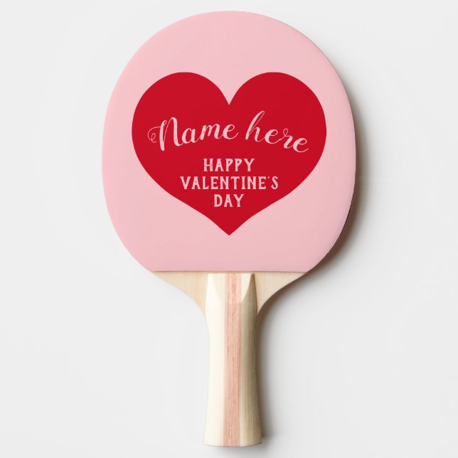 Happy Valentines day name Ping-Pong Paddle (Front)