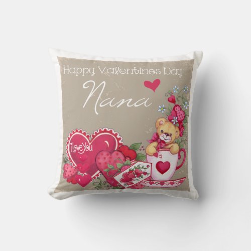 Happy Valentines Day Nana Pillow