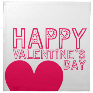 Happy Valentine's day Napkin Cute typography