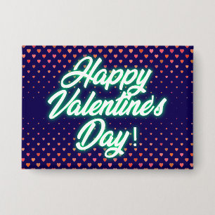 Happy Valentine's Day Neon Design-23692 Button