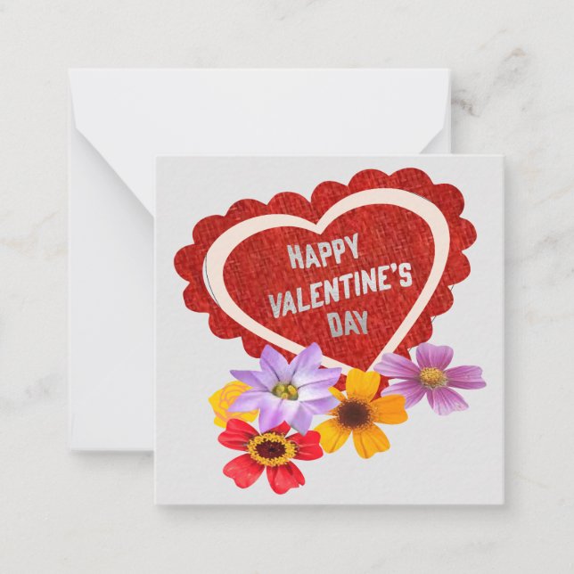 Happy Valentine's Day Note card: (Front)