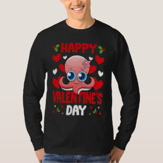 Happy Valentines Day Octopuse Heart Love Animal T-Shirt