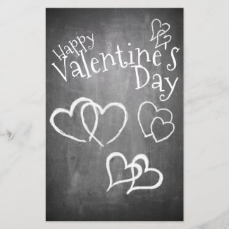 Happy Valentine's day on a chalk board