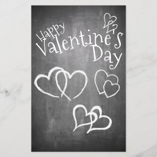Happy Valentines day on a chalk board