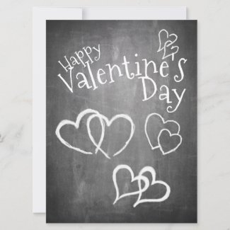 Happy Valentine's day on a chalk board