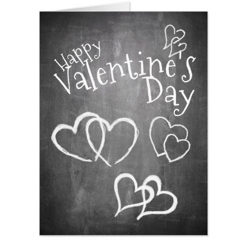 Happy Valentines day on a chalk board Card