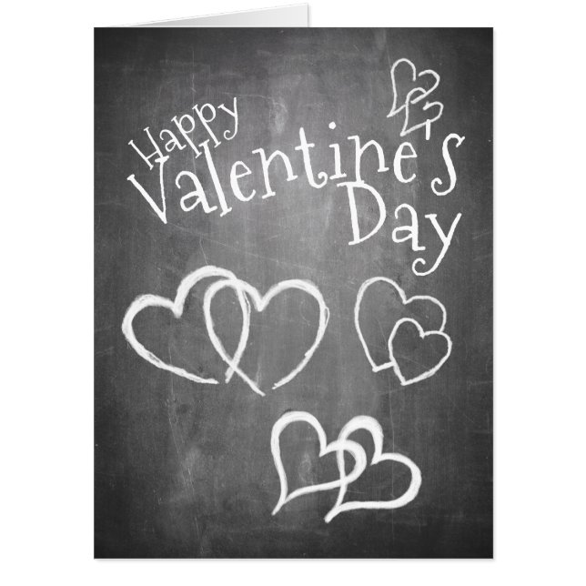 Happy Valentine's day on a chalk board Card (Front)