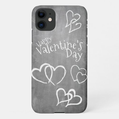 Happy Valentines day on a chalk board iPhone 11 Case