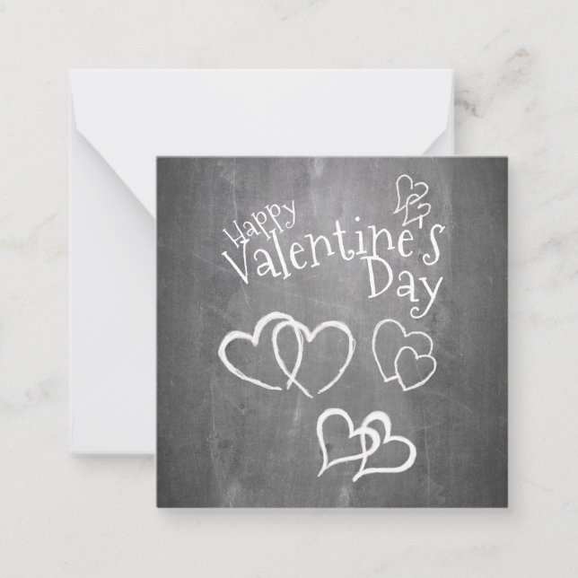 Happy Valentine's day on a chalk board Note Card (Front)