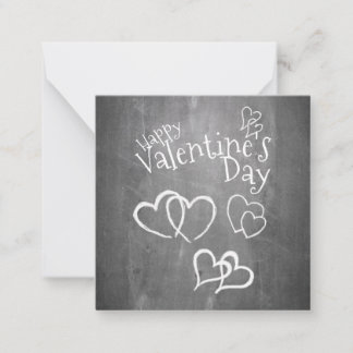 Happy Valentine's day on a chalk board Note Card