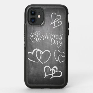 Happy Valentine's day on a chalk board OtterBox Symmetry iPhone 11 Case