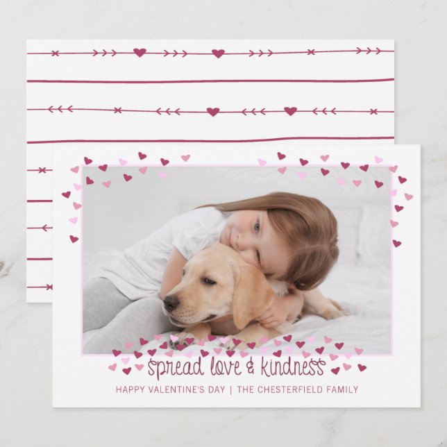 Happy Valentines Day One Photo Holiday Card (Front/Back)