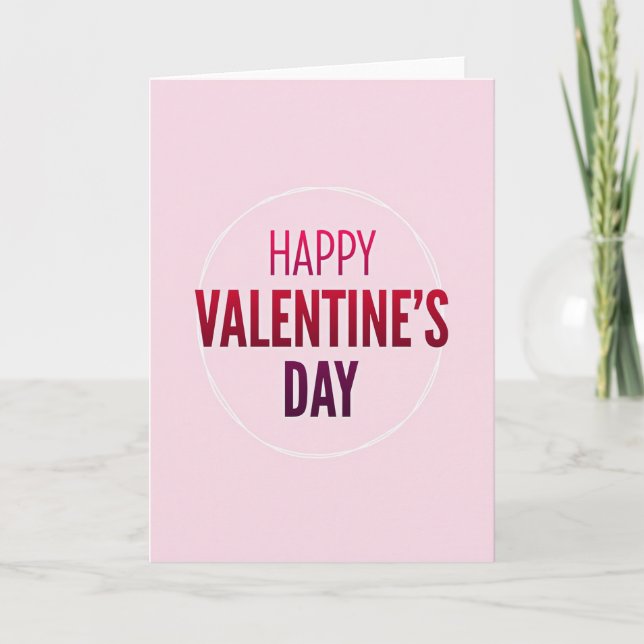 Happy Valentines Day Oval Card (Front)