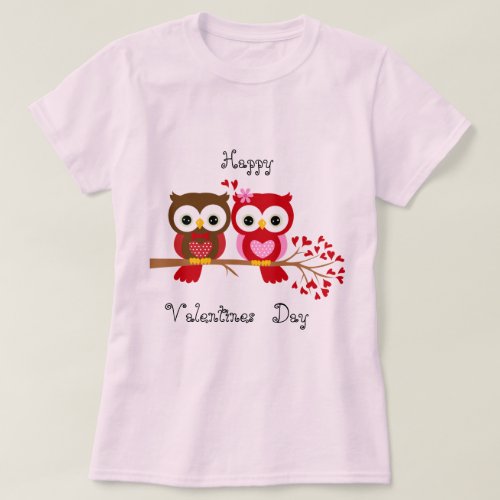 Happy Valentines Day Owl Love T_Shirt