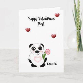 Happy Valentines Day - Panda Bear Holiday Card