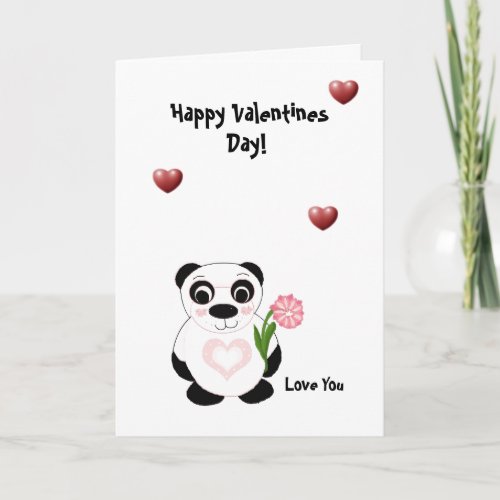 Happy Valentines Day  _ Panda Bear Holiday Card