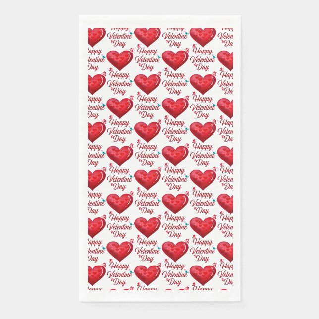 Happy Valentines Day Paper Guest Towels (Front)