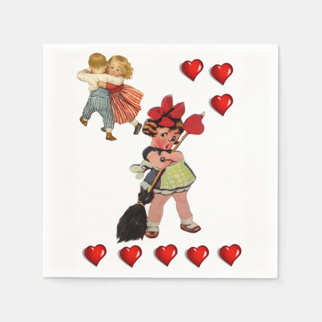 Happy Valentine's Day Paper Napkins (Front)