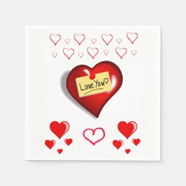 Happy Valentine's Day Paper Napkins (Front)