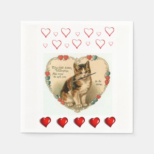 Happy Valentine's Day Paper Napkins (Front)