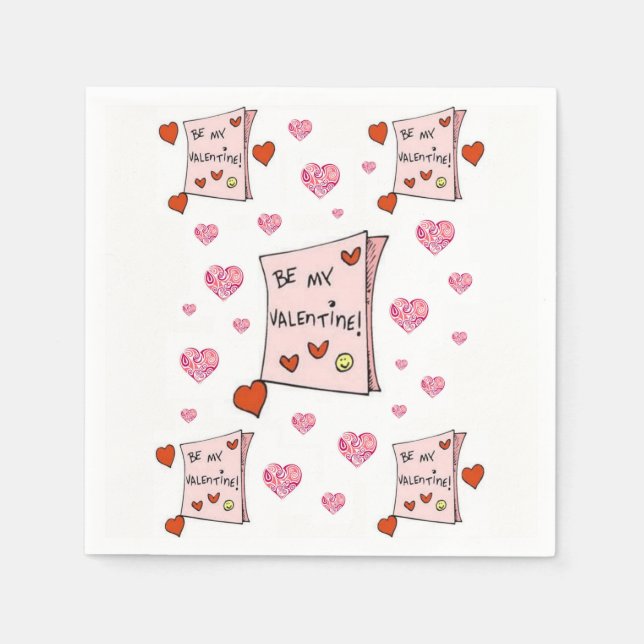 Happy Valentine's Day Paper Napkins (Front)